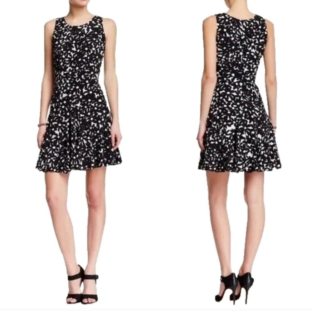 Diane Von Furstenberg Clara Black and White Midi Dress